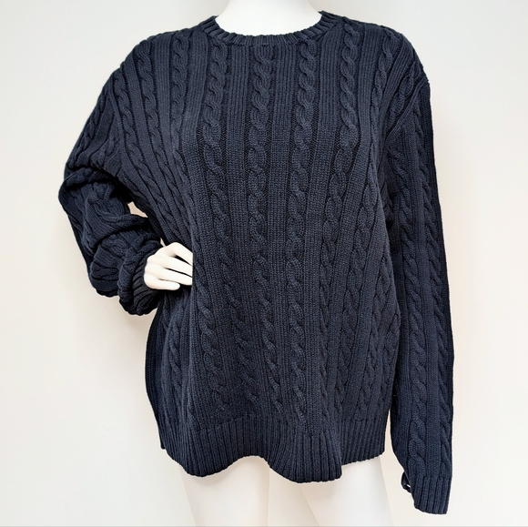 J. Crew Sweaters - J. Crew Navy Cable-Knit Crewneck Pullover Sweater